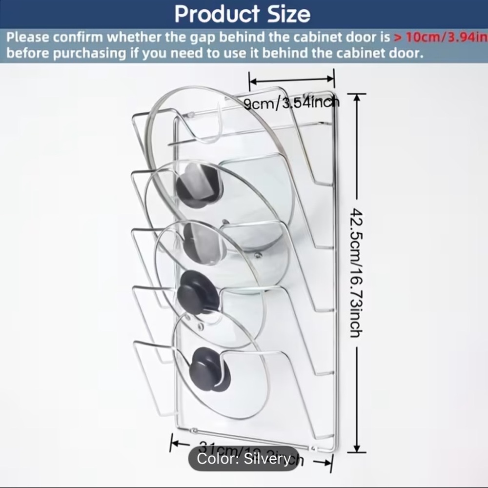 Silvery Pot Lid Organizer